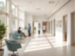 © djjeep_design - Blurred medical background for web header or banner. Features a modern interior medical center with soft Gaussian blur, daylight, and blurry bokeh design for a professional poster.