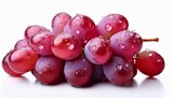 red grapes with water droplets isolated on a white background