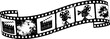 © abdulrhman - Film strip, long grunge filmstrip, old vintage movie reel frames, vector cinema video or photo tape. Grunge long film strip or movie camera negative roll with transparent background