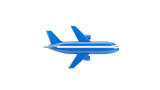 Blue Airplane with White Stripe on transparent background