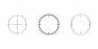 © Ratan - Three circular diagrams with varying levels of detail and central crosshairs