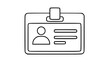 © Ziqri - Outline illustration of a generic identification badge with a placeholder profile and information fields, featuring a top clip.