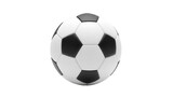 Classic soccer ball isolated PNG, black and white football on transparent background for sports design and game assets