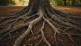 Detailed View of Tree Roots in Natural Forest Environment