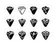 © Coosh448 - Street Food Icon Set. street food. Icon set. Set Logo of street food: crepe fold icon. harmonious logo variations of the same emblematic concept, each with