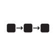 © Eco Tech - Process Flow Icon with Three Black Rounded Squares and Arrows, Isolated on White