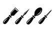 © GoDesigner - Pottery tools line art vector set isolated on transparent background.