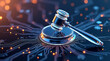 © Mini Minami - Digital law gavel technology circuit board cyber justice concept regulatory compliance futuristic gavel judge gavel law justice technology circuit