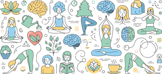 Naklejka na meble Vector illustration of Modern Healthcare and Medical Research with Doctors and Laboratory Equipment Flat Illustration