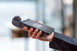 © Stanisic Vladimir - POS terminal displaying QR code payment interface, representing digital wallet transactions, mobile payments, and modern fintech solutions in retail environment