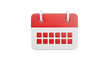 © kalingga - Red and white calendar icon, 3d render on transparent background