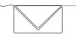 © LINEART - Mail Continuous One Line Drawing, of an Envelope. Minimalist Mail Vector, in outline illustration.
