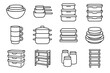 © Дар'я Солтис - Modular unit vector tower containers icon mugs tray kitchenware stackable icons bins