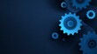 © sablengjago - Blue gears on a dark background, some overlapping with abstract wavy shapes, symbolizing collaboration and mechanics