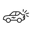 © Tatiana - Simple black and white vector icon of car after an accident for insurance claims