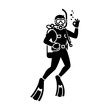 © pixelartis - Scuba Diver Silhouette – Underwater Diving Equipment Ocean Vector Icon