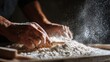 © fivan - Close-up of hands brushing excess flour away