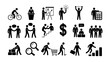 © DrexDesign - Business People Icons Set in Simple Flat Design with Black Color on White Background for Infographic Template