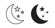 © Pop - Moon stars icons. EPS 10. Graphic icon vector designs