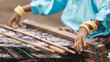 © Spice Footage - closeup, indonesian hand weaving on flores island, indonesia,   culture and tradition