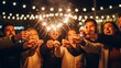 © Syarif - Friends Celebrating With Sparklers