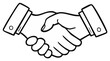 © Сергій Рудик - Two hands shaking in a business agreement gesture outline drawing illustration
