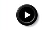 © florynstudio3 - A sleek, glossy black button with a white play icon sits against a clean white backdrop, indicating video start