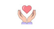© ainun - Hands holding pink heart symbolizing love and care