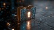 © florynstudio3 - Conceptual image of a folder with a keyhole integrated on a circuit board, suggesting data protection & information security