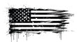 © Jamshadul - Distressed american flag with black and white colors, grunge texture, patriotic symbol, vintage style, vector illustration