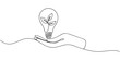 © line pro - Animated illustration continuous line light bulb with tree sprout inside. Eco energy concept, Plant inside lightbulb in one continuous line drawing illustration. Creative concept of Green energy