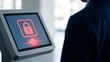 © Hossain - Modern security system access control with biometric scan and digital lock displayed on a tablet screen