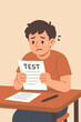 © VektorDesign - Student Reviewing Test Results Flat Education Vector Illustration