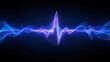 © siraphol - Neon blue sound wave pulse glowing on dark background, energetic abstract audio visualization