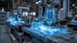 © Justlight - Medium shot featuring predictive machine learning models processing historical metal data to forecast potential weaknesses before manufacturing.