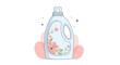 © Michael - Plastic bottle of laundry detergent featuring a floral design on the label symbolizing freshness and clean scent for washing various fabrics.