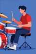 © talkative.studio - Modern graphic illustration of a person playing drums