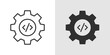 © Charles - Coding Icon featuring angle brackets or code symbols, representing programming, software development, and coding activities.