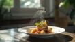 © CryptoCanvas - Thailandâ€™s seafood and meat dish on a white plate underscores balanced protein intake, culinary nutrition focus