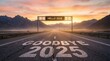 © Mohammad - Highway Road at Sunrise with Goodbye 2025 and Hello 2026 Signage