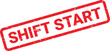 © Design_Stock - Distressed Red Shift Start Stamp on White Background Imperfect Edges and Angled Perspective