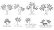 © msunny93 - A collection of stylized palm tree illustrations in black and white