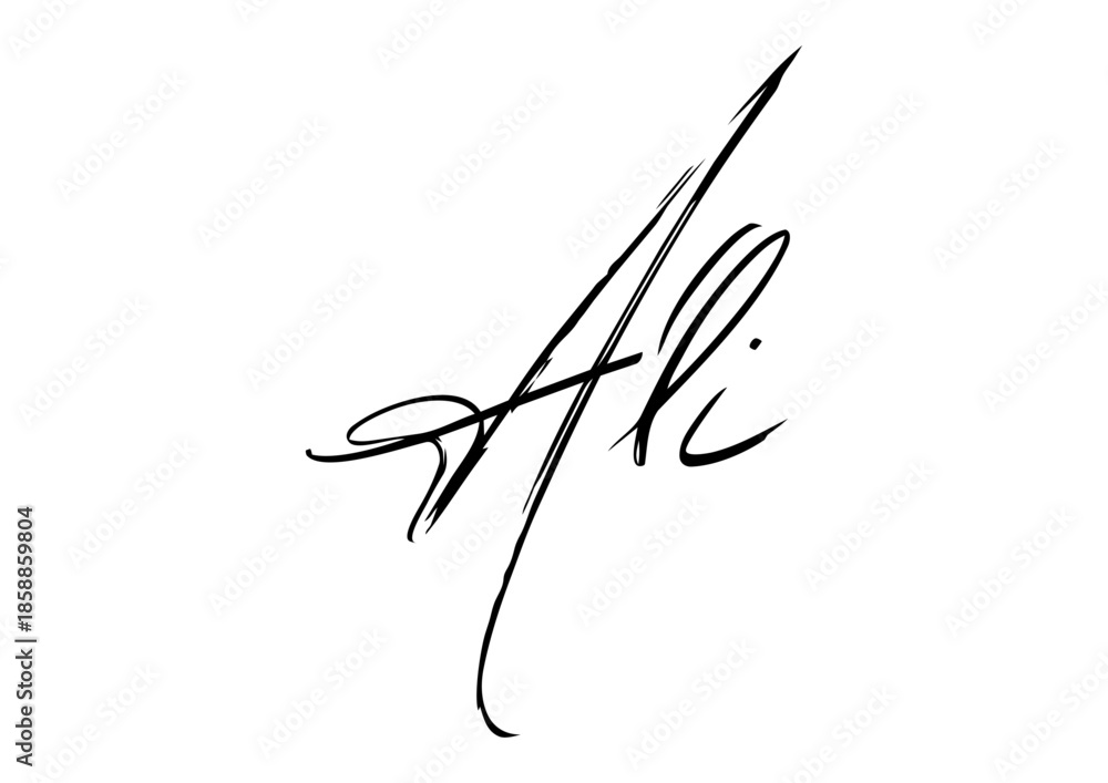 Ali logo vector written in handwriting signature Stock Vector | Adobe Stock