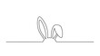 © Elsa - A minimalist line drawing of a rabbit's ears peeking over a horizontal line.