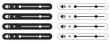 © MDSAIDUR - Black and White Audio Volume Slider Icon Set, Including Mute, Low, Medium, and High Sound Level Icons in Flat UI Design
