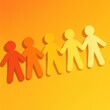 © Marica - Paper cutout community of colorful silhouettes over soft gradient background symbolizing teamwork and inclusion for HR campaigns