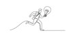 © SR - Continuous one line drawing of businessman carrying big light bulb idea running isolated on transparent background.