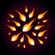 © AIgameicons - Dynamic fire sparks radiating in explosive burst on dark backdrop, creating a vibrant and energetic effect perfect for high-impact graphics or designs