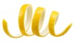 © Muzammal - Vibrant lemon peel curls twisting in air, fresh and zesty citrus