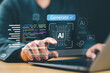 © Nirusmee - Hand using a laptop with AI interface and code on screen, representing generative AI, prompt engineering, automation, and machine learning in artificial intelligence development.